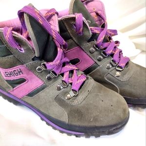 Lehigh Ladies 8.5 Hiking Boot Gray And Purple